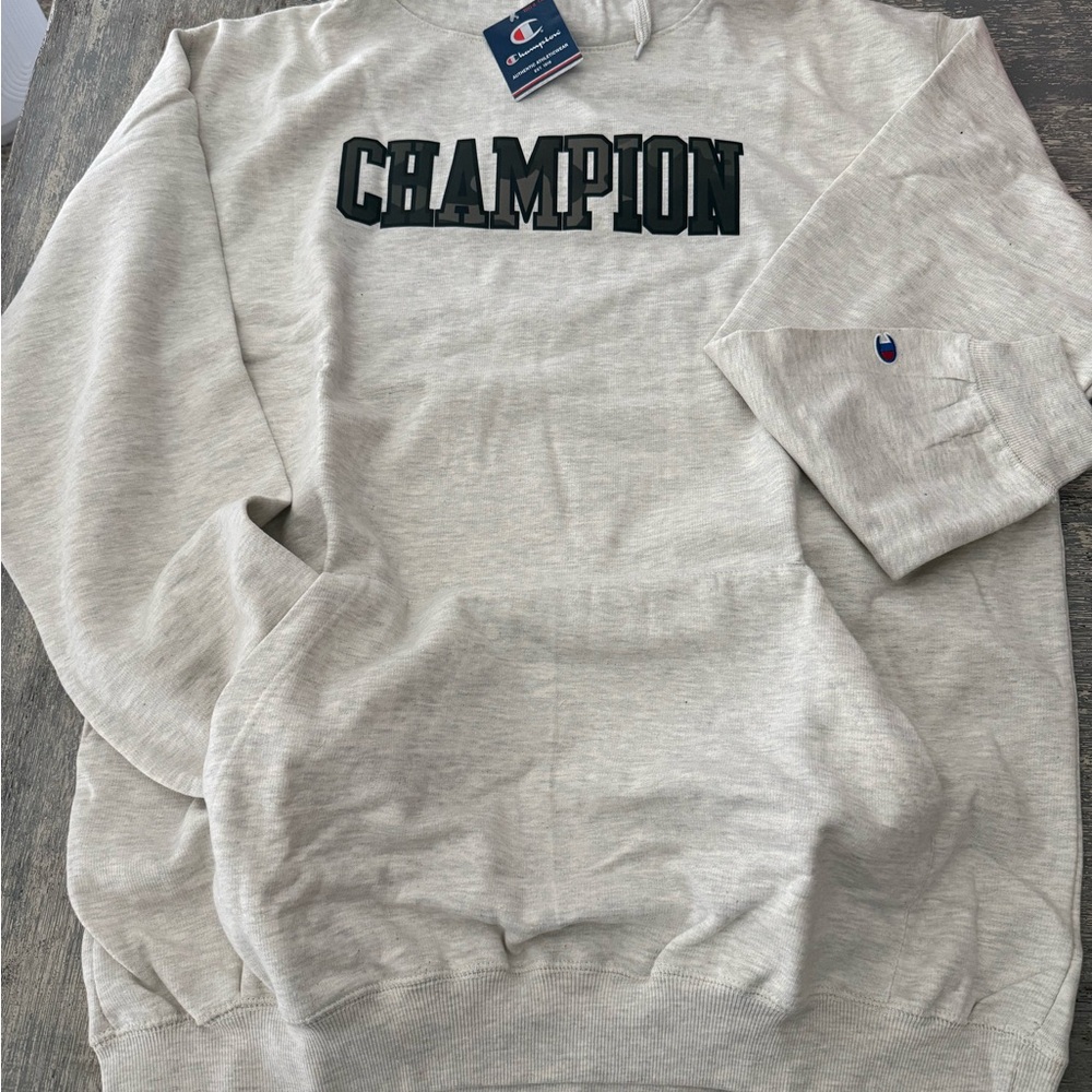Champion Men's Light Gray hooded Sweatshirt NWT 2XLT